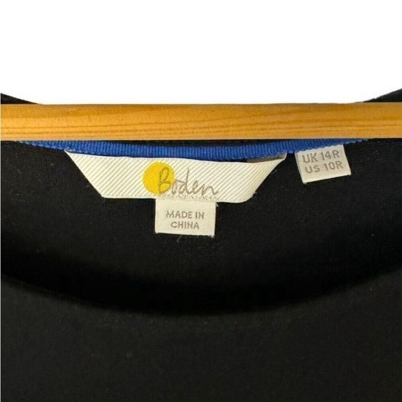 Boden Classic Black Short Sleeve Midi Dress with Pockets Versatile Size 10 - Picture 4 of 9